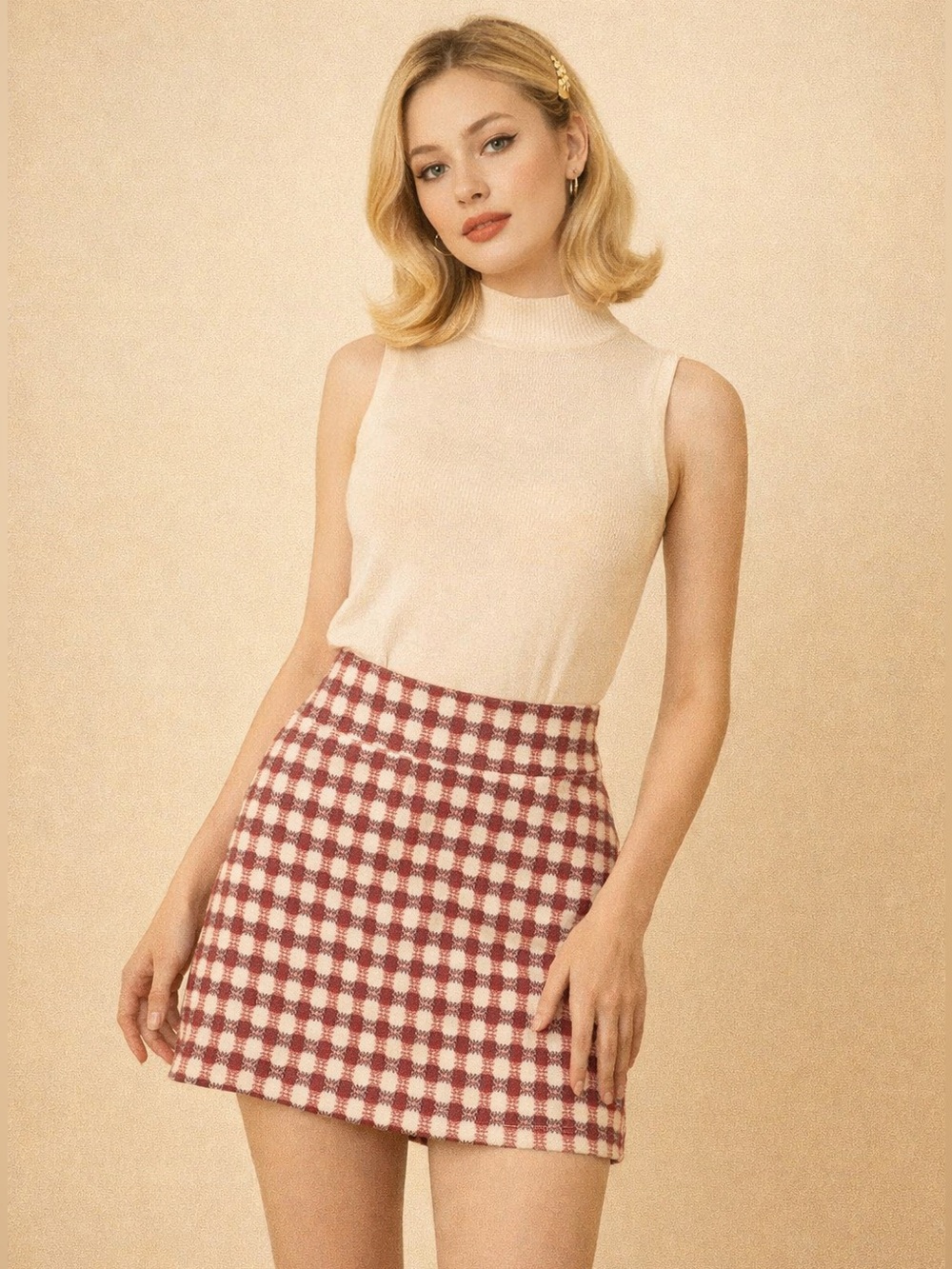 NWOT Vintage King Louie Mod Borden Knit Mini Skirt Size Medium
